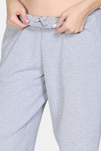Zivame Knit Cotton Loungewear Bottom - Grey Melange — thumbnail 8